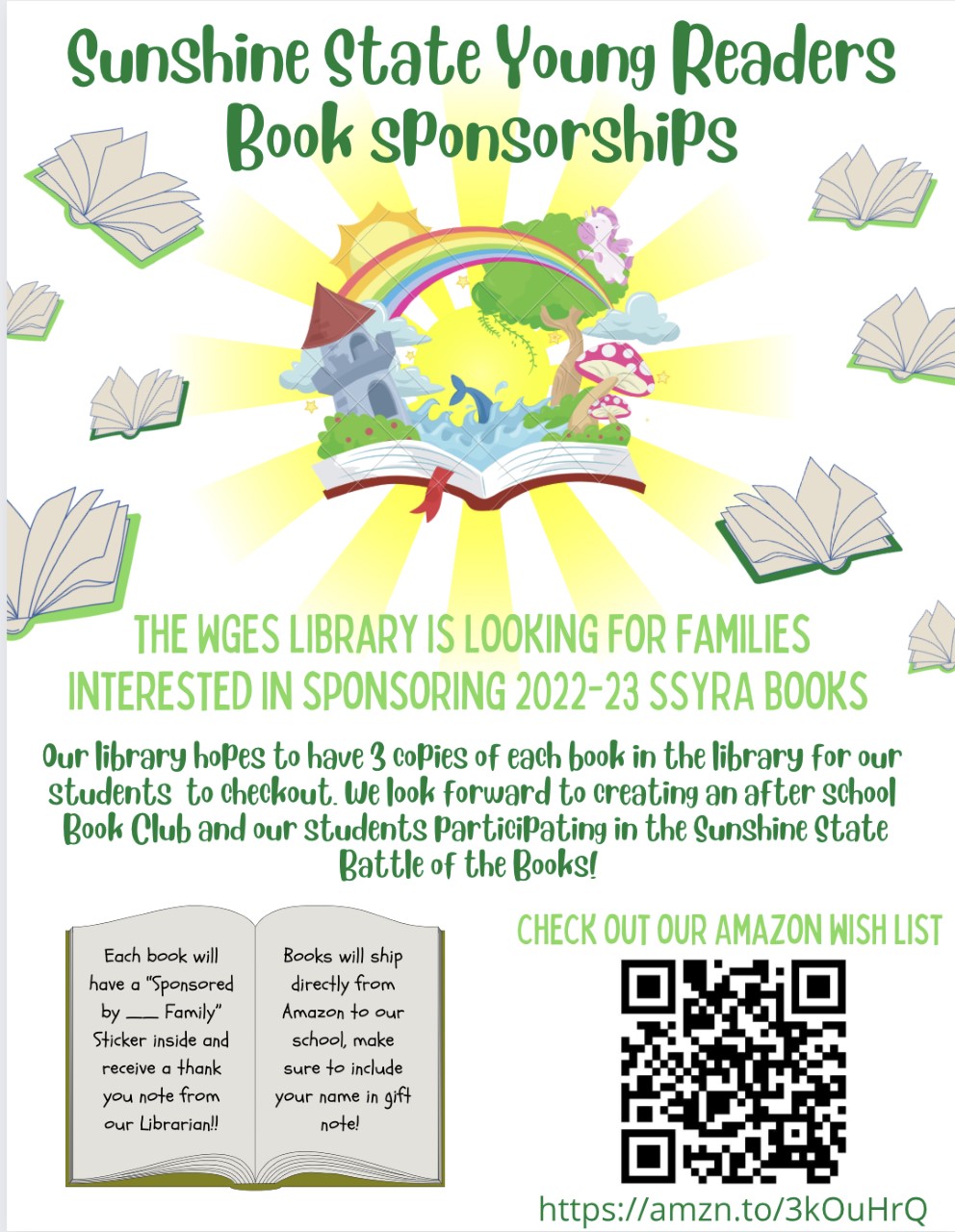 Would You Like to Sponsor a Sunshine State Young Readers Award Book for WGES?